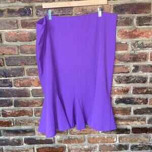 Ashley Stewart Violet Purple A-Line Pleated Midi Skirt Women's Size 22/24